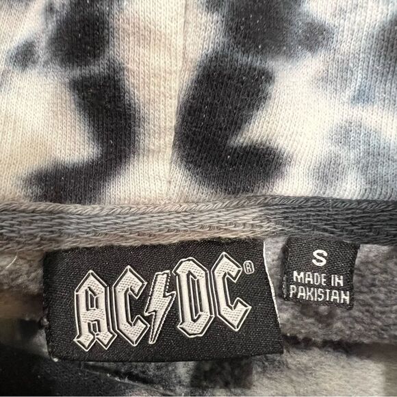 AC/DC Cropped Tie Dye Hoodie Women’s Small - Picture 2 of 4